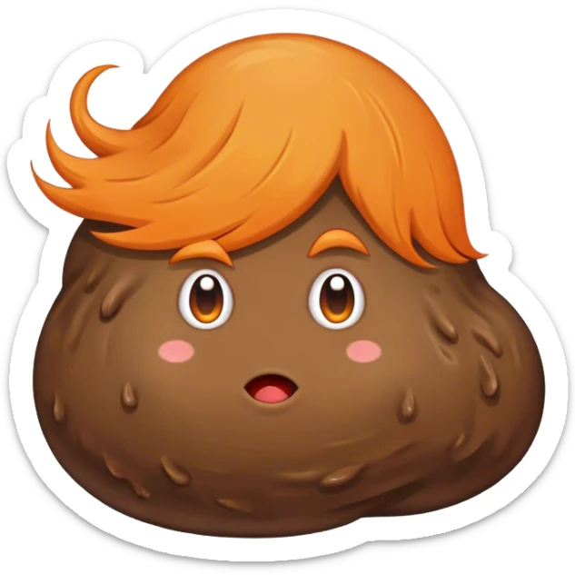 Blob of poop brown with orange with Donald Trump’s hair sticker