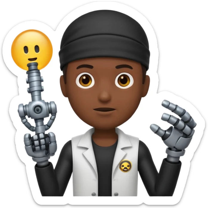 animated emoji for a player called prophet of doom I Dont Know shruging emote needs to be white male space pirate themed and dark sticker