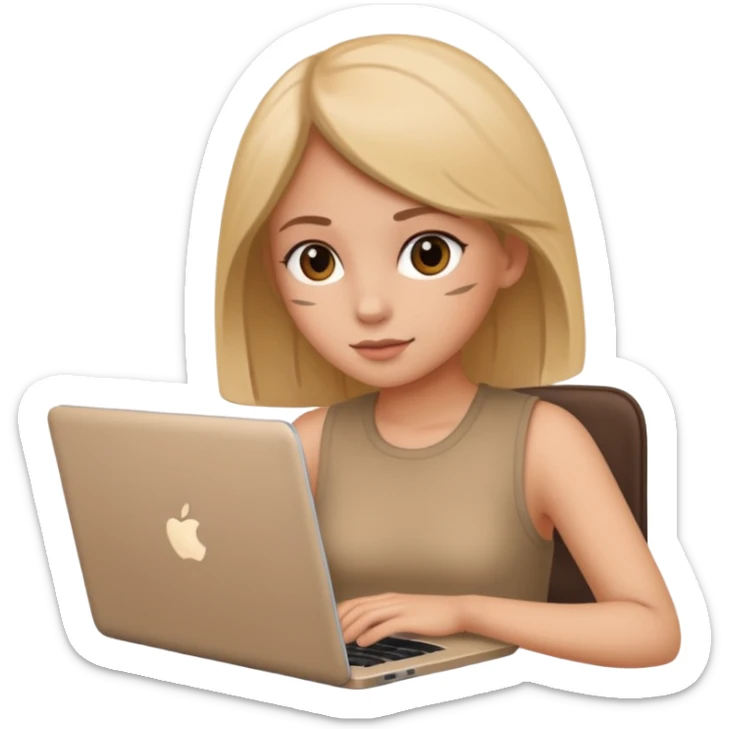 girl with laptop sticker
