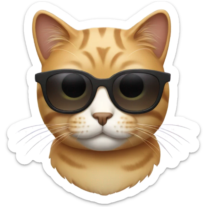 Cat with sunglasses sticker