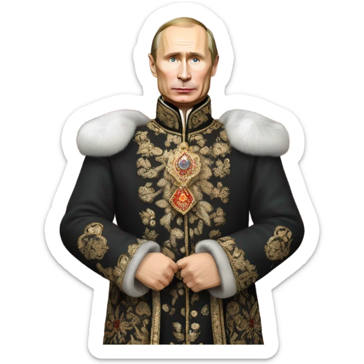 vladimir putin in Romanov dress full body sticker
