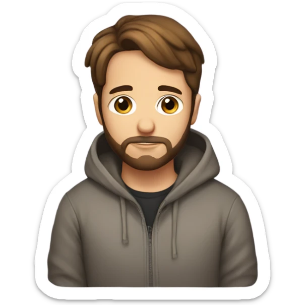 Handsome man with brown hairs and 3 days beard wearing a hoodie as he is praying sticker