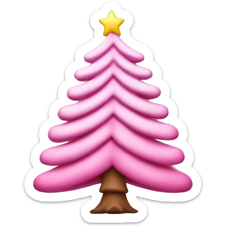 Pink Christmas tree sticker