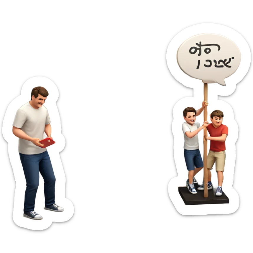 three boys in casual outfit sticker