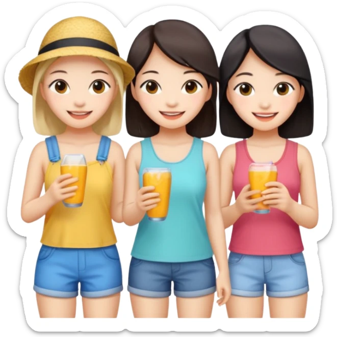 a group of friends who are female and all chinese from Hong Kong sticker