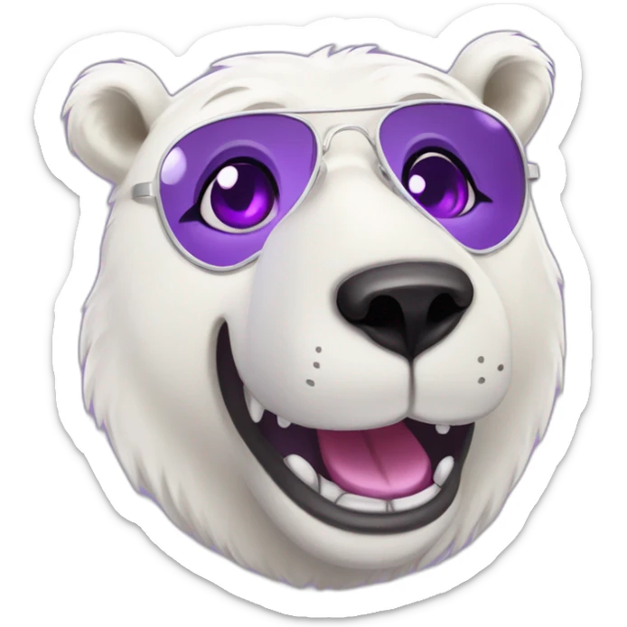 Happy Male Anthro polar bear purple eyes, drinking soda sticker