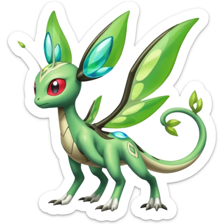 Meloetta-Flygon-Celebi-Zygarde-Electrike-Fakémon-fusion, full body sticker