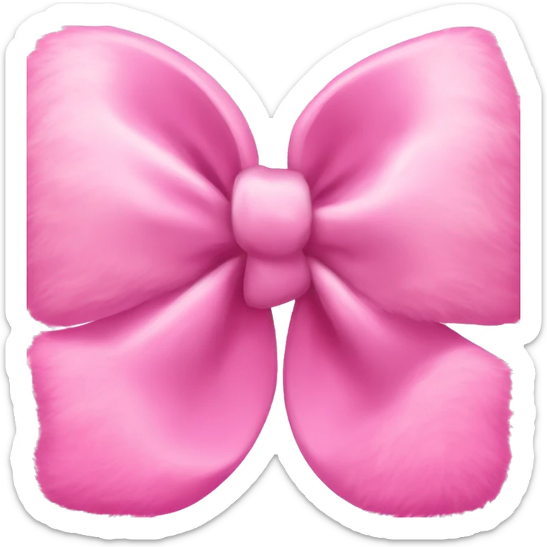 Pink fluffy bow sticker