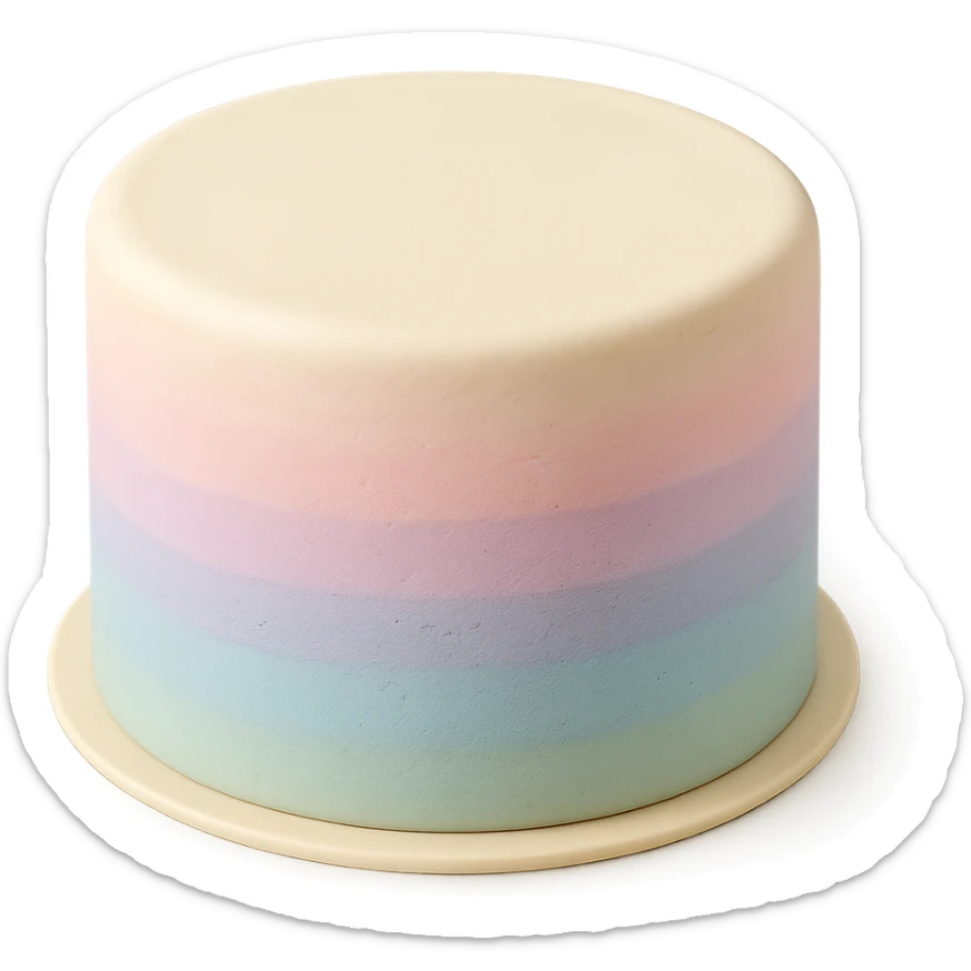 round fondant cake with pastel ombre sticker