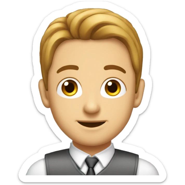 Kumral saçlı, beyaz tenli akademisyen bir kız sticker