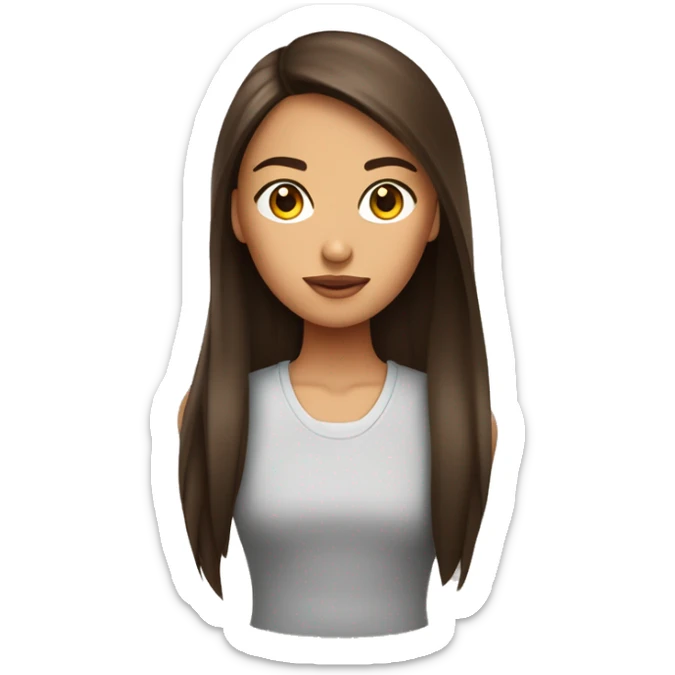 Un fille brune un grain beauté sur la joue droite avec des grosses joues des yeux marronsclair sticker