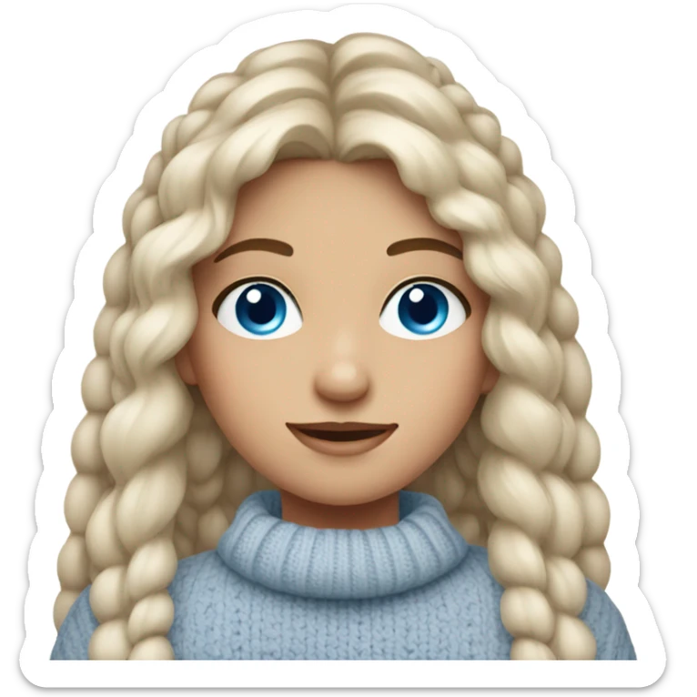 Pretty girl with blue eyes sweater sticker