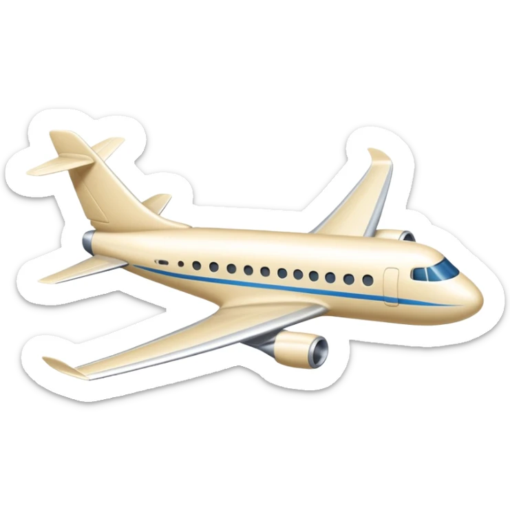 Cream airplane sticker