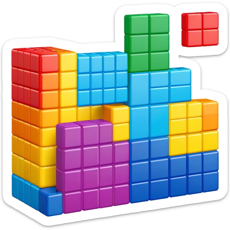 generate an emoji in apple style that represents the concept of "calendar tetris" where your calendar is so busy that finding a meeting slot is like playing tetris.

just use simple shapes/blocks to convey the idea but make it clear that it's a calendar sticker