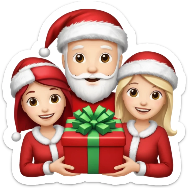 Family Christmas  3 woman’s 2 mans white people  sticker