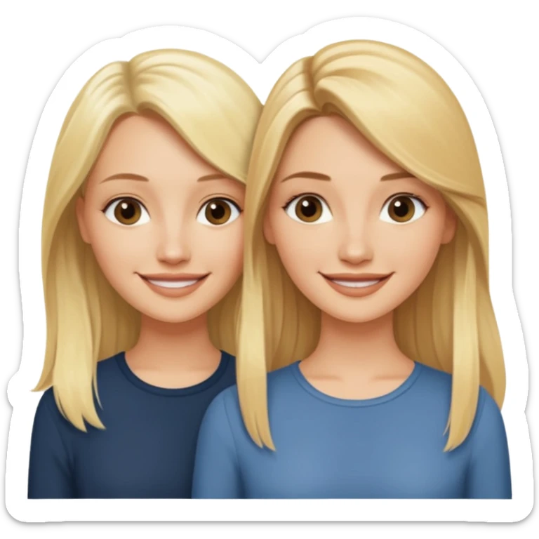 i want an emoji with 2 blonde girls like the movie "the holiday" They are not touching each other. One is Cameron Diaz, the tother Kate Winslet. They are friends.They have long hair. sticker