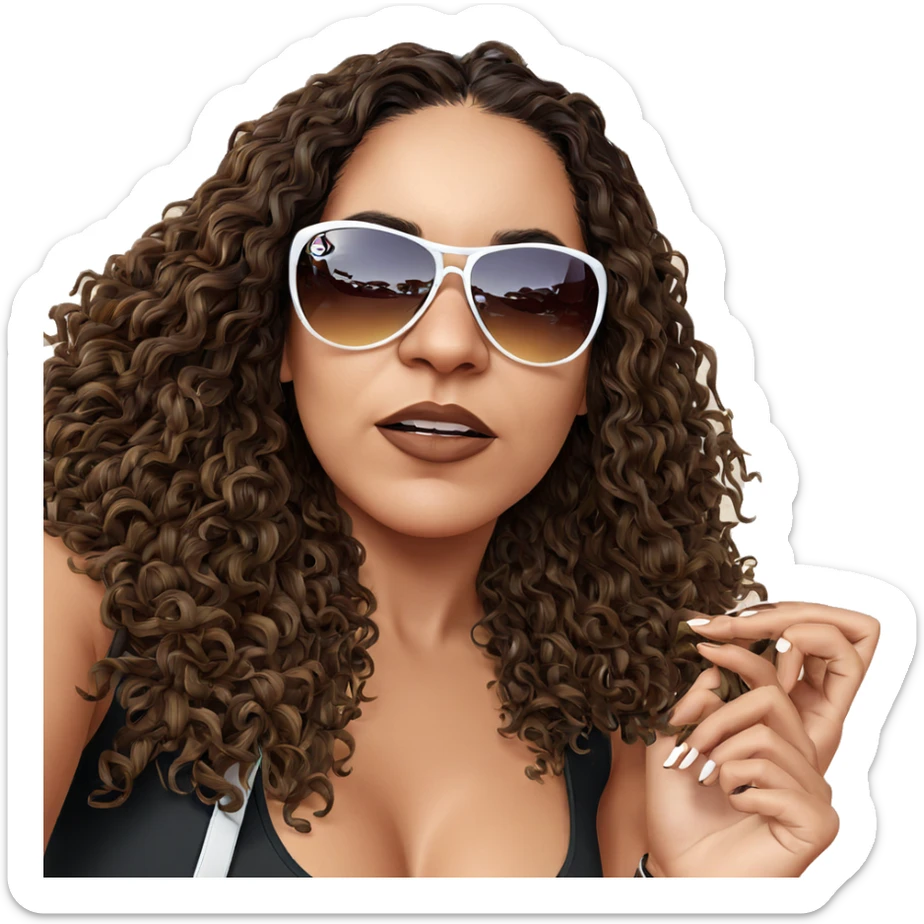 stylish girl with sunglasses sticker
