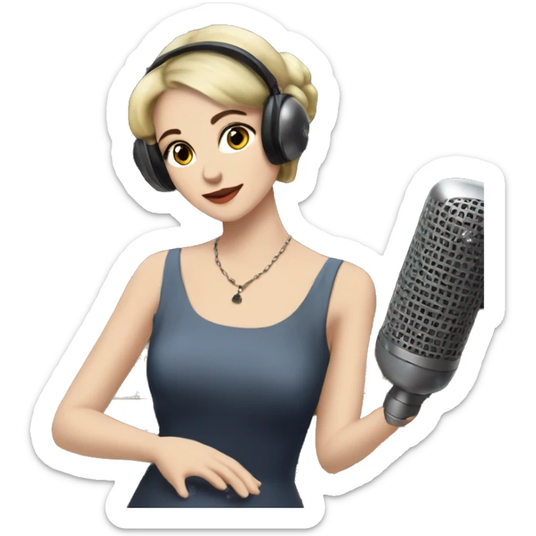 aesthetic downtonw loft girl listen music in the moonligth sticker