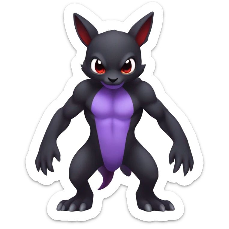 Cute cool dark black red purple animal hybrid Fakemon full  body sticker