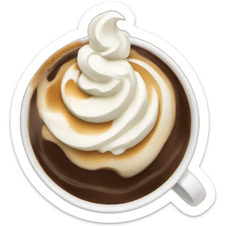 Coffee with whipped cream sticker