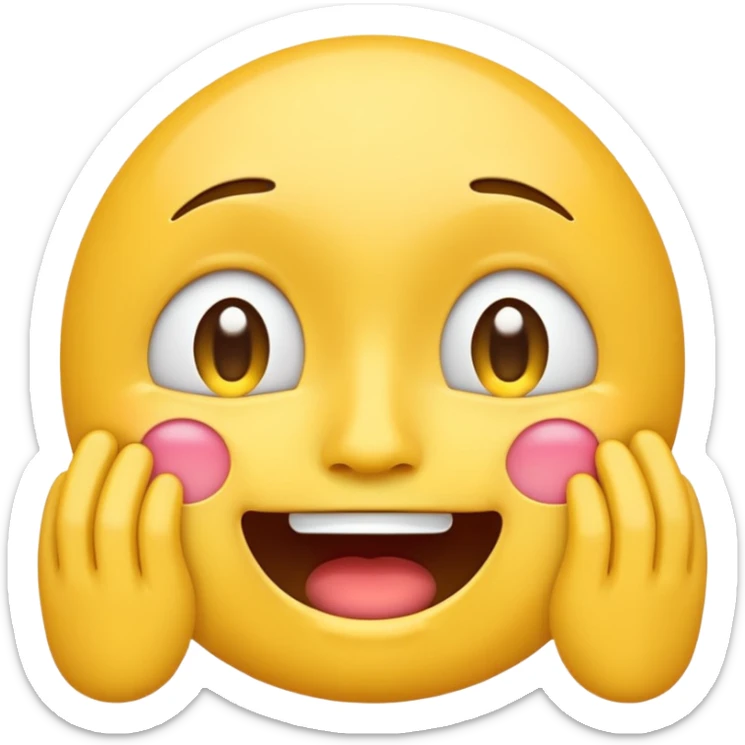 mix of these two 🥺☺️ but make it classic orginal emoji not woman or man face and without hearts and a little bit sad but still smile sticker