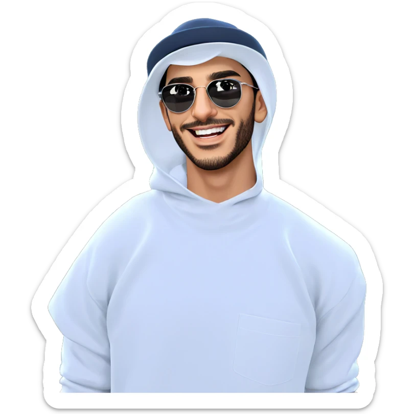 smiling boy with hat outdoors sticker