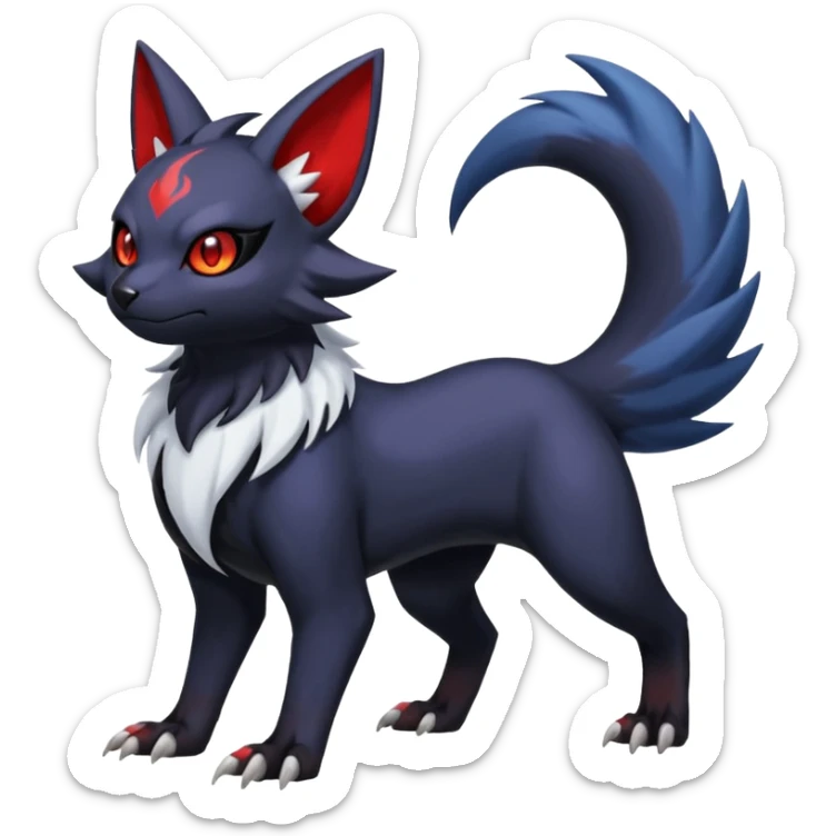 Noibat-Absol-Nargacuga-Zorua-Torracat-fusion-Fakemon-Pokémon-creature  sticker