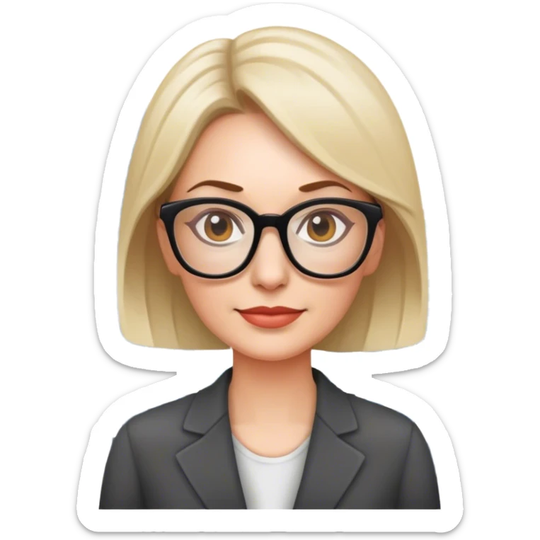 give me a nerdy woman who builds websites in her 40s wearing glasses sticker