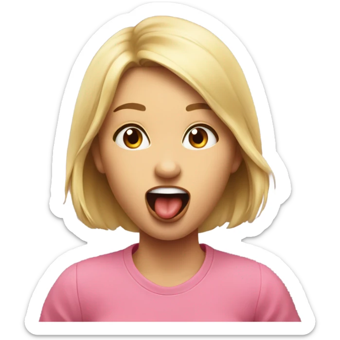 A girl sticking out her tongue to tease her friend sticker