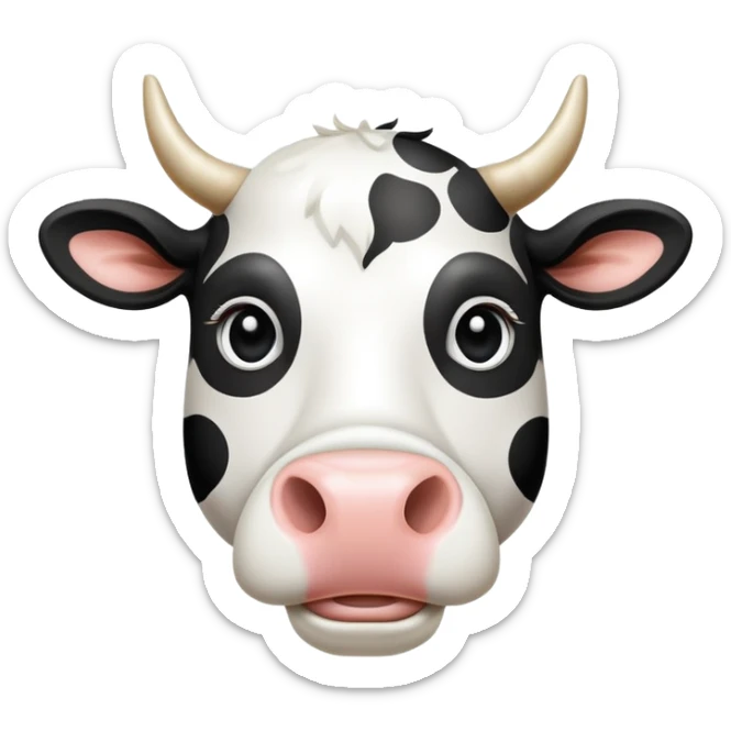 Cartoon cow face with Saturn as its body, the planetary rings circling the middle, and disproportionately large barefoot human feet at the bottom sticker