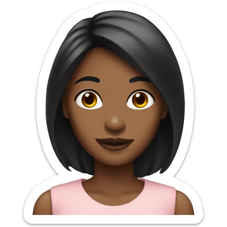 black hair women sticker