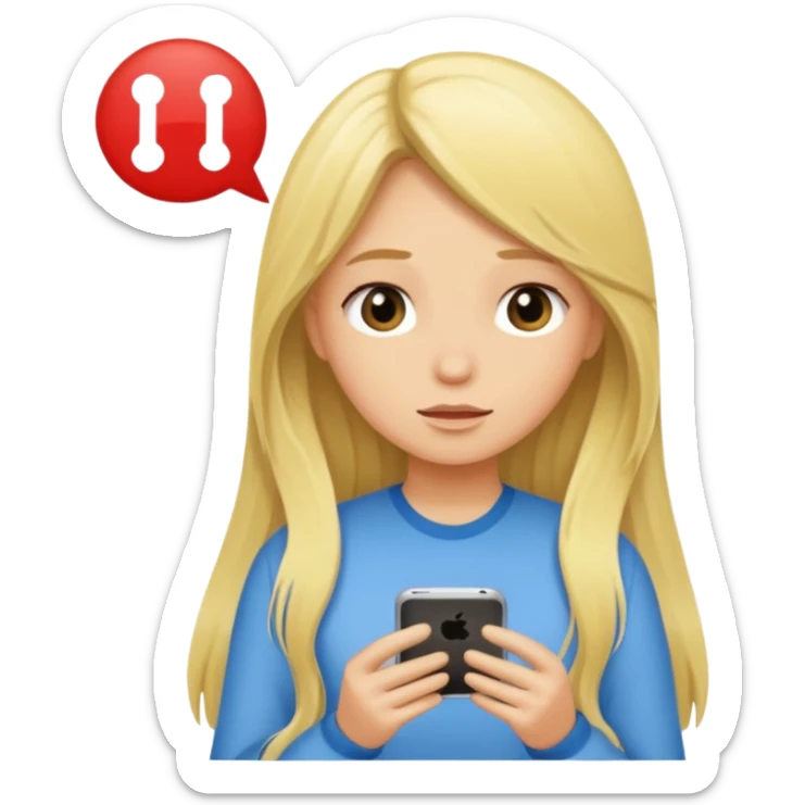 blonde cartoon girl long hair saying take a time out sticker