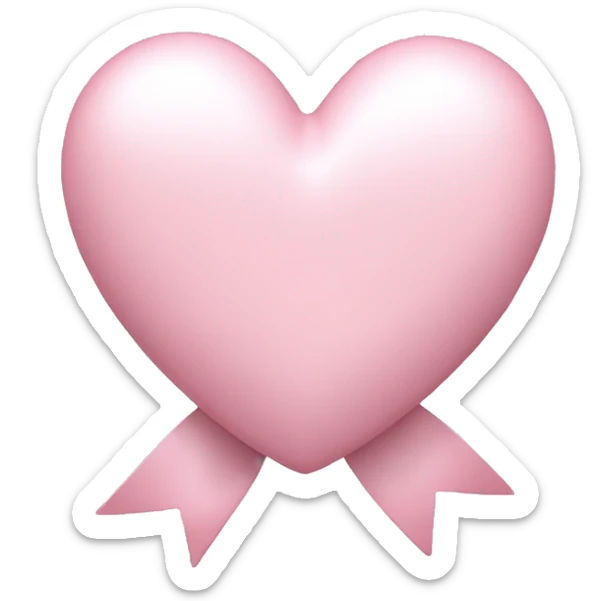 Pastel pink heart with white bow sticker