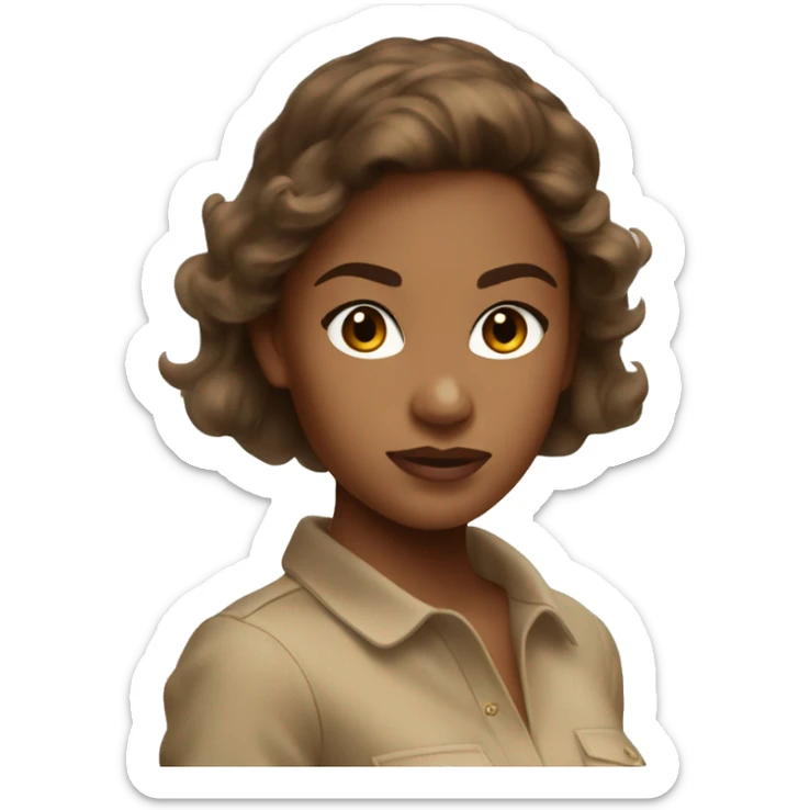 Tan girl with brown hair blow out in Ralph Lauren polo  sticker