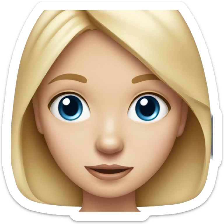 blonde girl with blue eyes holding wearing bow her Chihuahua  sticker