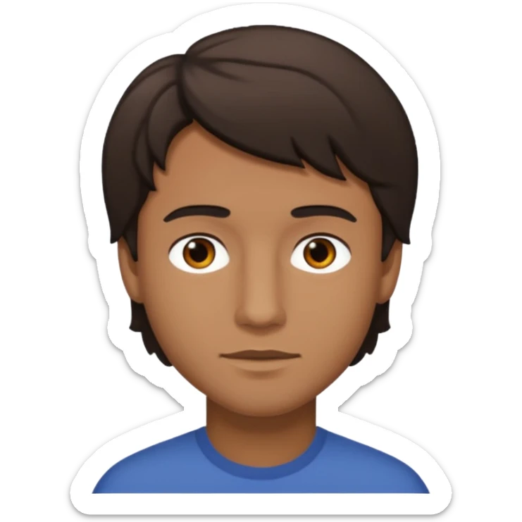 Un hombre con pelo chino y corto medio morenito u sticker