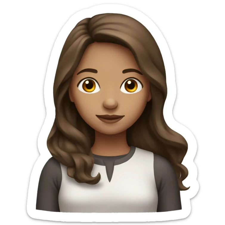 girl with brown hair sticker