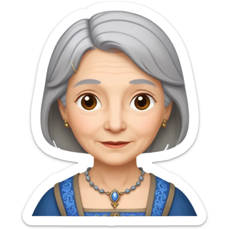 The kind and amiable grandmother in medieval fairy tales sticker