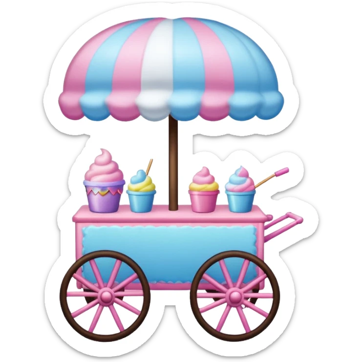 Cotton Candy cart
 sticker