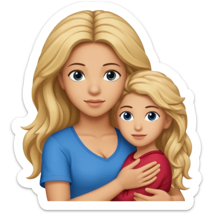Shakira with blue eyes and pique holding her in his arms  sticker