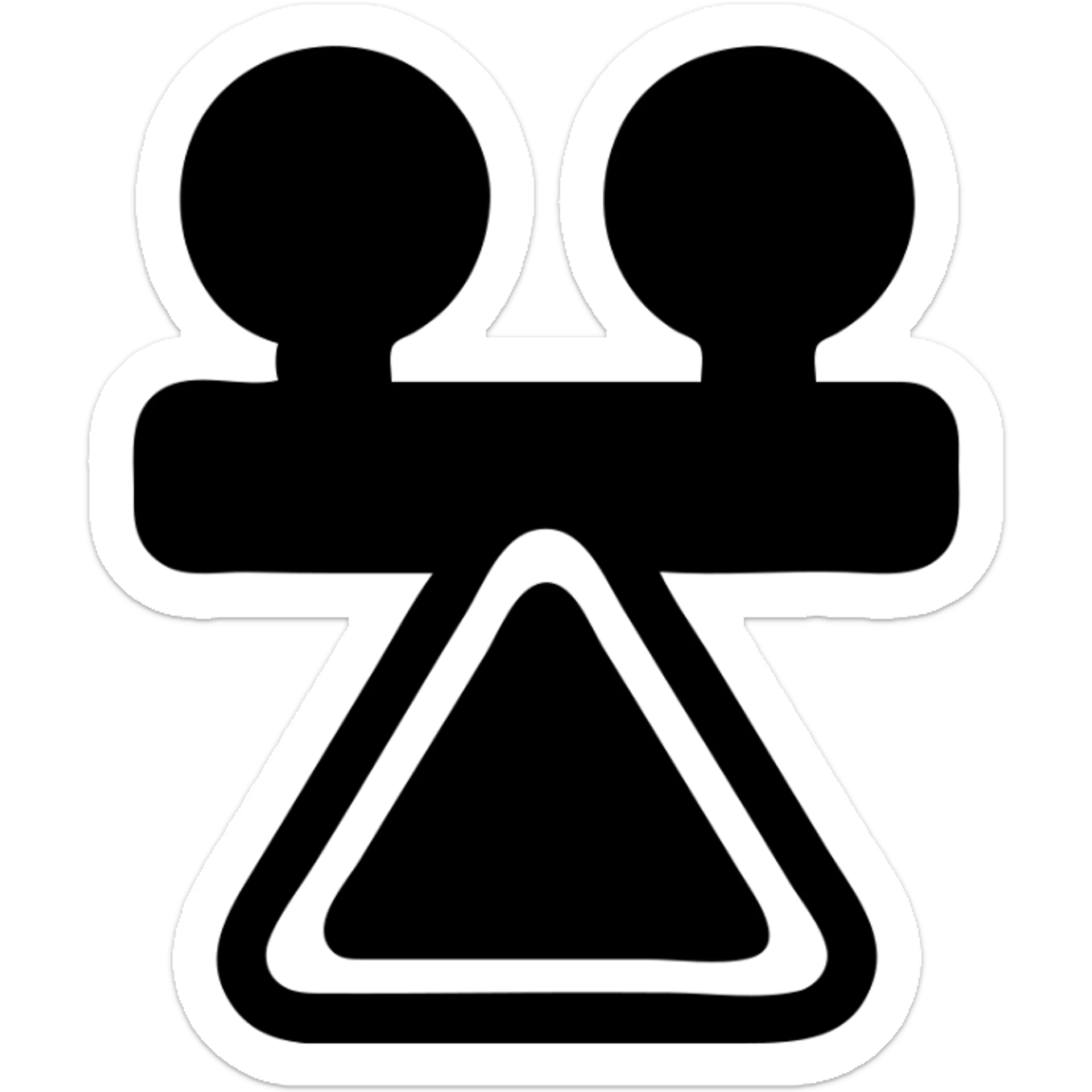 minimal flat icon of road work signal lights, simple shapes, yellow and black color scheme, no background sticker