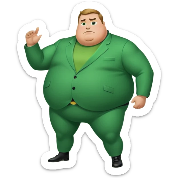  fat mr incredible  with green instead of red farting with giant green fart cloud sticker