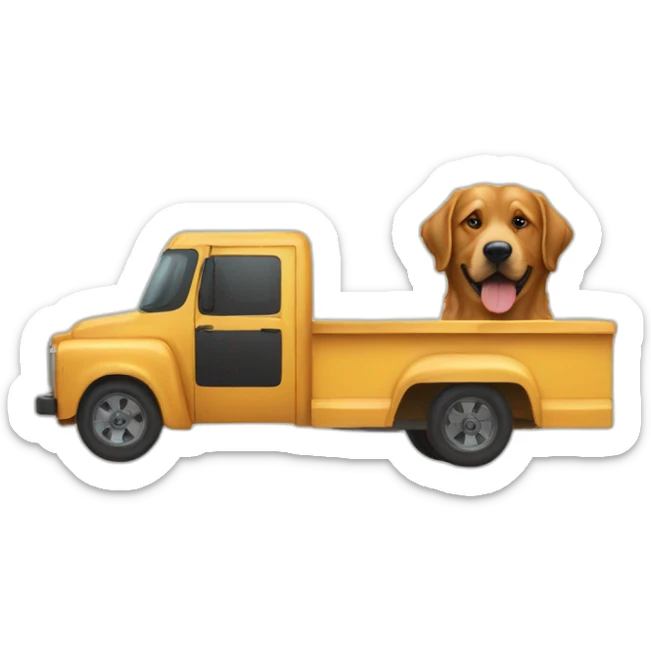 Golden retriever and a rottweiller in a moving truck sticker