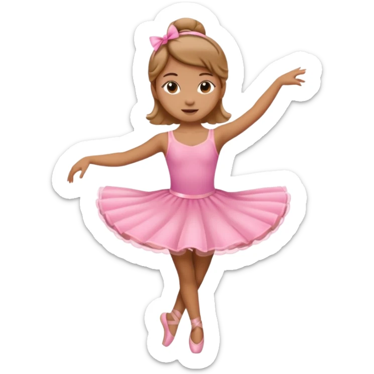 Emoji of pink dress cutie patutie twirling ballerina  sticker