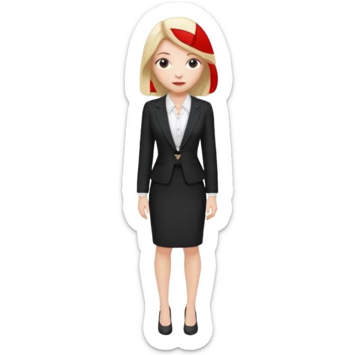 femme blanche et blonde habillée avec une robe professionnelle des avocats en France sticker