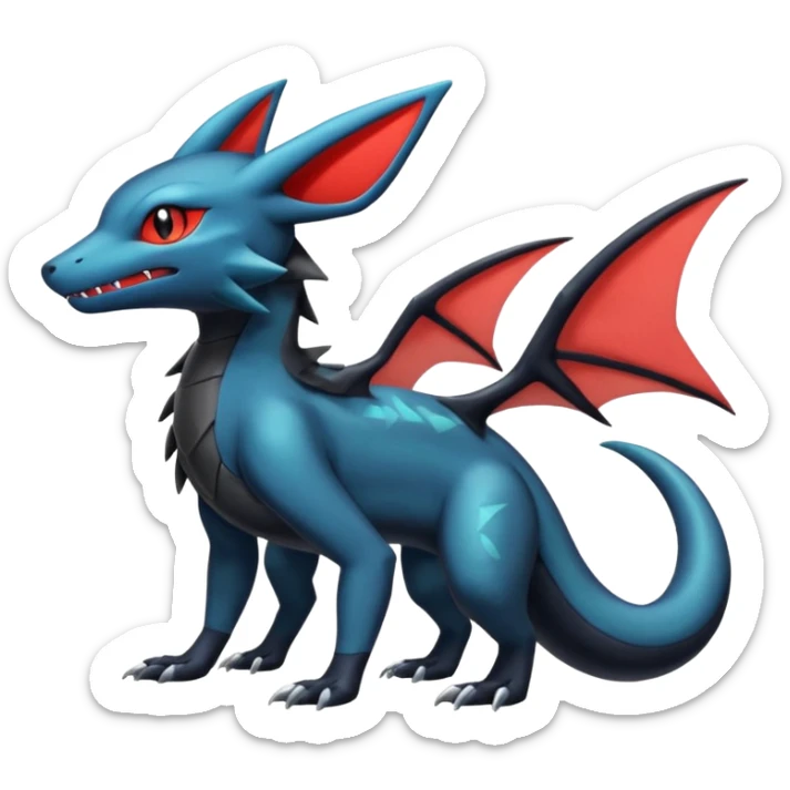 Shiny Salandit-Umbreon-Salamence-Nargacuga-Noivern-Noibat-Hybrid (Full body) sticker