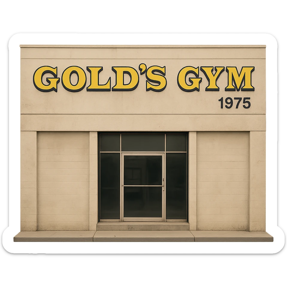 building a fitness center called Gold's Gym in 1975 sticker