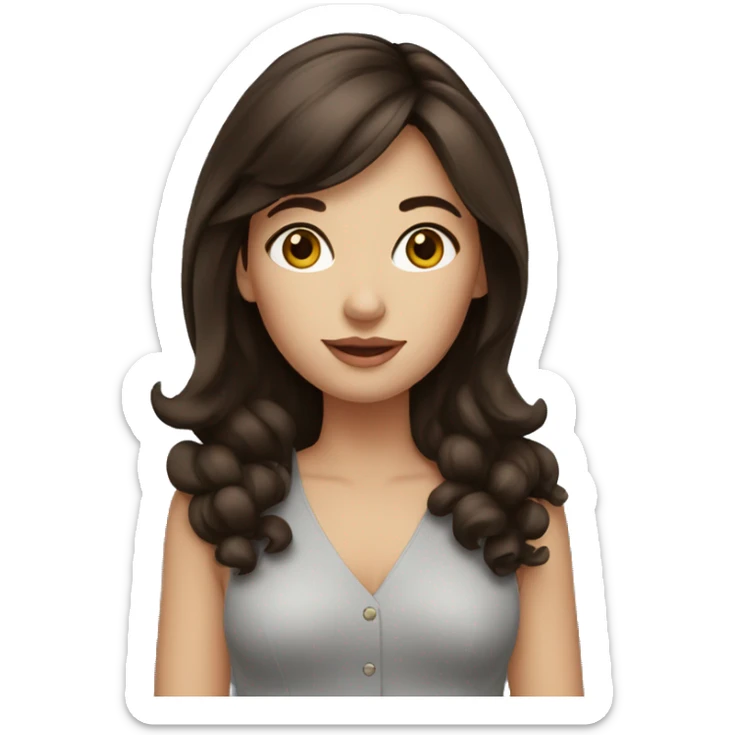 french brunette girl sticker