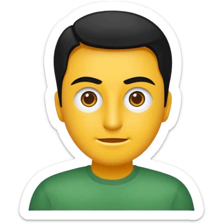 Güneş gözlüklü pantolonlu sarı kırmızı tişörtlü yeşil gözlü mavi saçlı aslan sticker