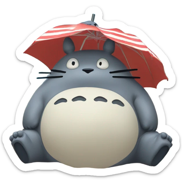 Photo realistic, Donald Trump, kissing Totoro at the beach by the pool sticker